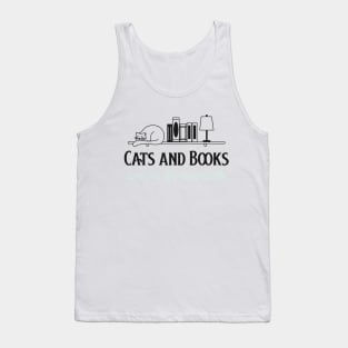 cats and books are my life essentials Tank Top